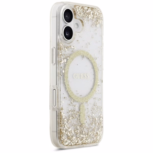 Guess Resin Bottom Glitter Magnētiskais viedtālruņa apvalks iPhone 17 - zelta