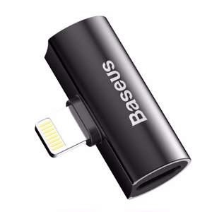 Adapteris Baseus L46 melns (ieeja Lightning / izeja 2x Lightning)