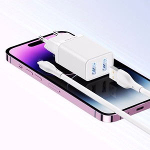 Lādētājs Awei C15L-EU 10W 2xUSB-A + USB-A uz Lightning kabelis 1.0m balts
