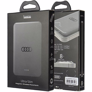 Внешний аккумулятор Audi Big Logo MagSafe беспроводной 15W 5000mAh - серый