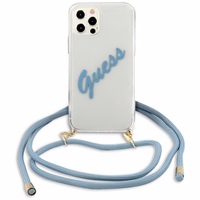 Guess GUHCP12LCRTVSBL iPhone 12 Pro Max 6.7" zils/zils cietais apvalks Script Vintage