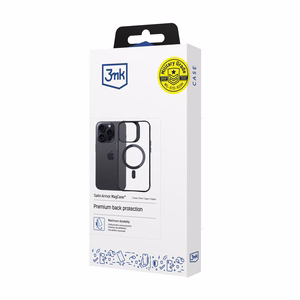 3mk Satin Armor MagCase ar MagSafe iPhone 15 Pro Max - caurspīdīgs ar melnu rāmi