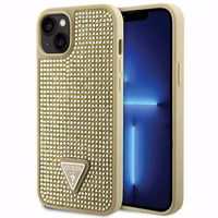 GUESS apvalks IPHONE 13 / 14 / 15 GUHCP14SHDGTPD (Rhinestone trīsstūris) zelta
