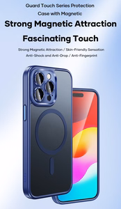 Rock Guard Touch Matte sērijas magnētiskais viedtālruņa apvalks Iphone 15 Plus melns