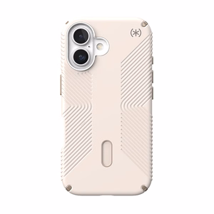 Speck Presidio2 Grip vāciņš ar MagSafe un ClickLock iPhone 16 tālrunim, Bleached Bone/Heirloom Gold