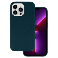 Magnētiskais ādas viedtālruņa apvalks Iphone 13 Pro tumši zils