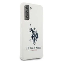Viedtālruņa apvalks US Polo USHCS21SSLHRWH S21 G991 balts silikons ar logotipu