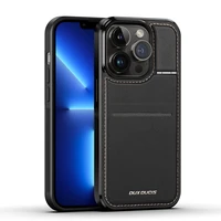 3in1 Maciņa apvalks ar statīvu iPhone 13 Pro MagSafe RFID Bloķētājs Dux Ducis Rafi Mag - melns