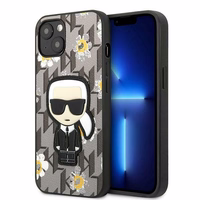 Karl Lagerfeld Ziedu Ikonik Karl viedtālruņa apvalks iPhone 13 mini - pelēks