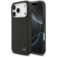 Mercedes Ādas Liels Laurel Lapu Magnētiskais Viedtālruņa apvalks iPhone 17 Pro - Melns