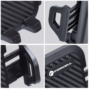 FORCELL F-GRIP Carbon Bracket standarta rokas auto turētājs vējstiklam / paneļa stiprināšanai melns