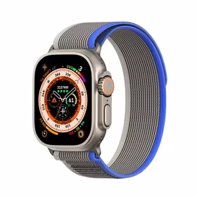 Sporta Velcro siksna Apple Watch Ultra / 9 / 8 / 7 / 6 / SE / 5 / 4 / 3 / 2 / 1 (42, 44, 45, 49 mm) Dux Ducis siksna YJ versija - zila-pelēka
