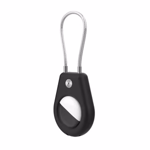 Apple AirTag Case with Steel Cable - Black