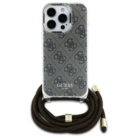 Guess Crossbody Cord 4G Print viedtālruņa apvalks iPhone 16 Pro Max - brūns