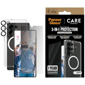 CARE by PanzerGlass Flagship 3in1 viedtālruņa apvalks + privātuma stikls + lēca Samsung Galaxy S25 Ultra