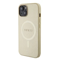 Guess GUHMP15SPSAHMCB iPhone 15 6.1" zelta/zelta cietais apvalks Saffiano MagSafe