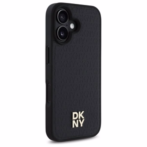 DKNY atkārtota raksta logotipa magnētiskais viedtālruņa apvalks iPhone 16 - melns