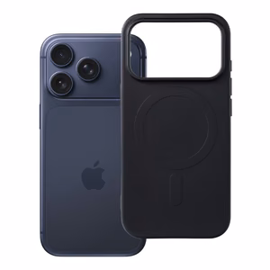 Silikona Mag Cover maciņš modelim iPhone 17 Pro / 18 Pro, saderīgs ar MagSafe ar lielu kameras izgriezumu – melns