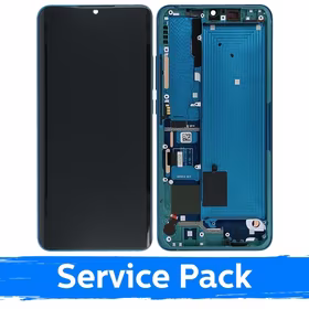 LCD Displejs Saderīgs ar Xiaomi Mi Note 10 (Note 10 Pro / Note 10 Lite) Ar Frame / Aurora Zaļš / (Service Pack)