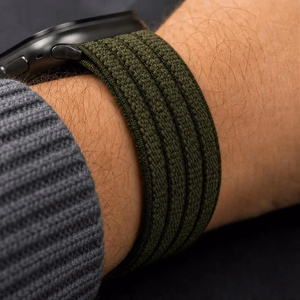 Tech-Protect Nylon Sport neilona sporta siksniņa Apple Watch 44 / 45 / 46 / 49 mm, tumši zaļa