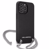 Karl Lagerfeld monogrammas plāksne apvalks iPhone 13 Pro / 13 6.1" - melna