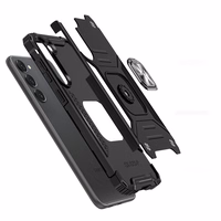 Wozinsky Ring Armor viedtālruņa apvalks Samsung Galaxy S23 bruņu apvalks ar magnētisku turētāju un gredzenu melns