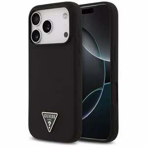 Guess Silicone Triangle Logo MagSafe Case for iPhone 17 Pro Max - Black