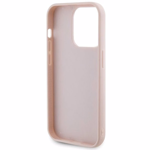 Guess Quilted Metal Logo viedtālruņa apvalks iPhone 15 Pro - rozā
