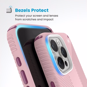Speck Presidio2 Grip ClickLock & MagSafe vāciņš ierīcei iPhone 16 Pro Max, Wednesday Pink / Boysenberry Purple / balts