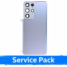 Aizmugurējais vāciņš Saderīgs ar Samsung G998 S21 Ultra / Phantom Sudrabs / (Service Pack)