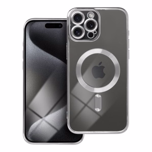 Case for iPhone 15 PRO MAX Electro Mag Cover compatible with MagSafe silver