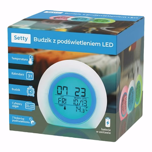 Setty будильник с LED подсветкой синий JZ-212