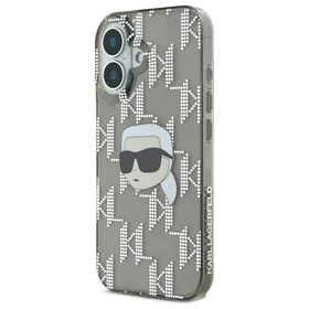 Karl Lagerfeld IML Karl Head Electroplated viedtālruņa apvalks iPhone 16 - melns