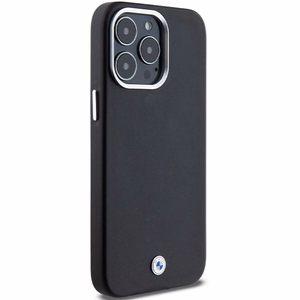 BMW Signature Wrapped Metal Magnētiskais viedtālruņa apvalks iPhone 15 Pro Max - melns
