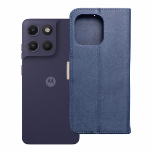 Atlokāmais maciņš Motorola G17 Split Book, tumši zils un krēmkrāsas