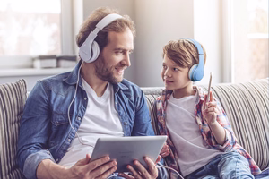 Kruger&Matz Street Kids bezvadu virsauss austiņas bērniem, zilas