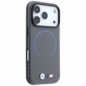 BMW M Carbon Printed Ring MagSafe vāciņš iPhone 18 Pro / 17 Pro – pelēks