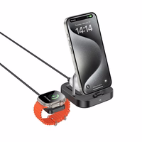 Bezvadu lādētājs Hoco 3in1 3A 5W, savietojams ar Apple Watch CQ16A, melna spalva