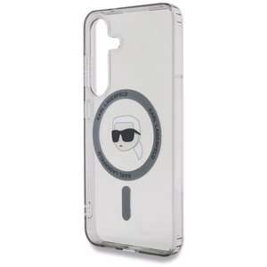 Viedtālruņa apvalks Karl Lagerfeld Button Karl Head Printed Logo Magnētiskais Samsung Galaxy S25 melns