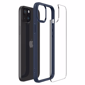 Spigen Crystal Hybrid viedtālruņa apvalks iPhone 15 Plus - caurspīdīgi zils