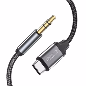 Tech-Protect UltraBoost audio adapteris USB-C / 3,5 mm mini jack, 1 m, melns