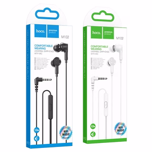 HOCO vadu austiņas Jack 3,5 mm ar mikrofonu M102 balta