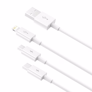 USB kabelis Baseus 3in1 Superior balts 150cm (līdz 3.5A)