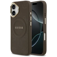 GUESS viedtālruņa apvalks IPHONE 17, saderīgs ar MagSafe GUHMP17SPSAMSECW (PU W/ Peony Hot Stamp) brūns