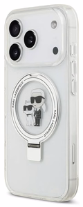 Karl Lagerfeld Ringstand Karl and Choupette MagSafe vāciņš Apple iPhone 17 Pro Max