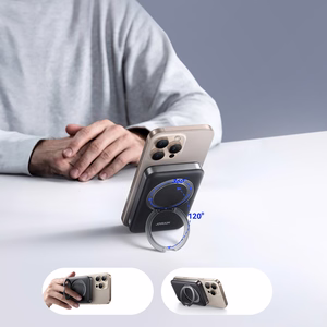 Magnētiskais bezvadu portatīvais lādētājs Joyroom JR-PBM12 22.5W ar rokturi (melns)