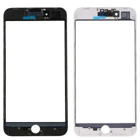 LCD ekrāna stikls Apple iPhone 8 Plus ar rāmi un OCA balts V3