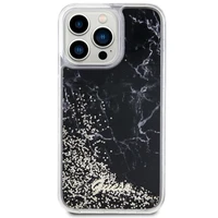 Guess GUHCP14XLCSGSGK iPhone 14 Pro Max 6.7" melns/melns cietais apvalks Liquid Glitter Marble
