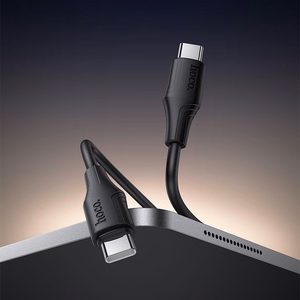 Silicone Cable USB C to USB C Hoco 3A 60W 1 m X124 black