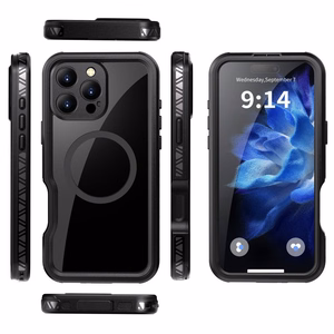 Ūdensizturīgs apvalks SHELLBOX GT, saderīgs ar MagSafe, paredzēts IPHONE 16 Pro Max, melns